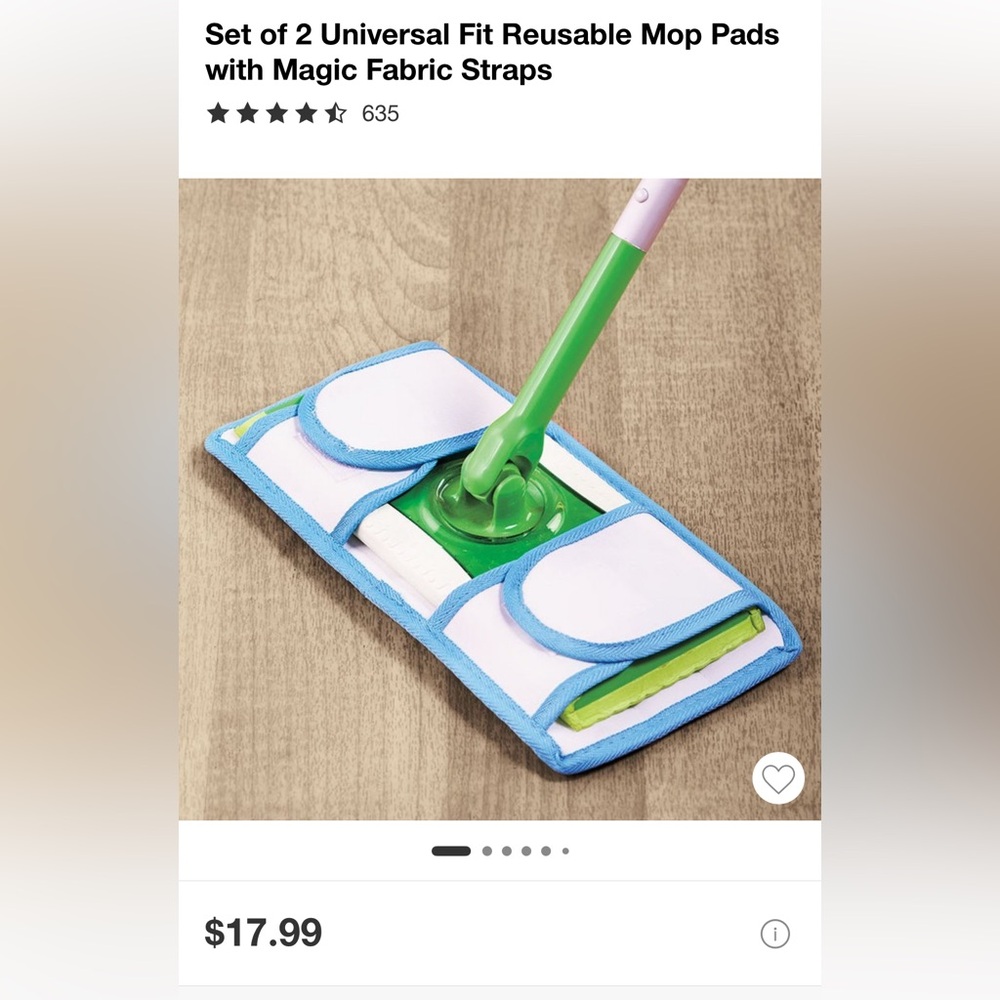 NWT!  🧹🧼🫧 High Quality Reusable Absorbant Thick Microfiber 4 Wet Mop Pads - Picture 3 of 15
